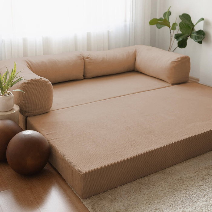 Atelier Del Sofa Nook Sofá-Cama de 3 Plazas en Terciopelo Marrón Atelier Del Sofa Nook Sofá-Cama de 3 Plazas en Terciopelo Marrón